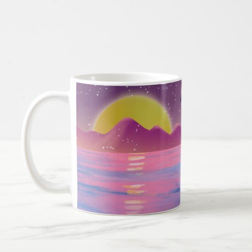 Moonlight reflection in the lake Deer Coffee Mug