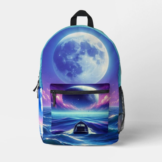 Moonlight Ride Printed Backpack (Front)