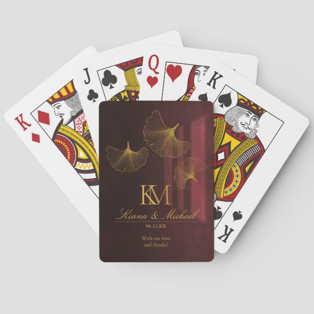 Moonlight Romance Thank You Burgundy ID881  Poker Cards (Back)
