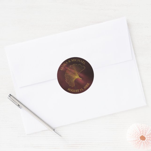 Moonlight Romance Wedding2 Burgundy ID881 Classic Round Sticker (Envelope)