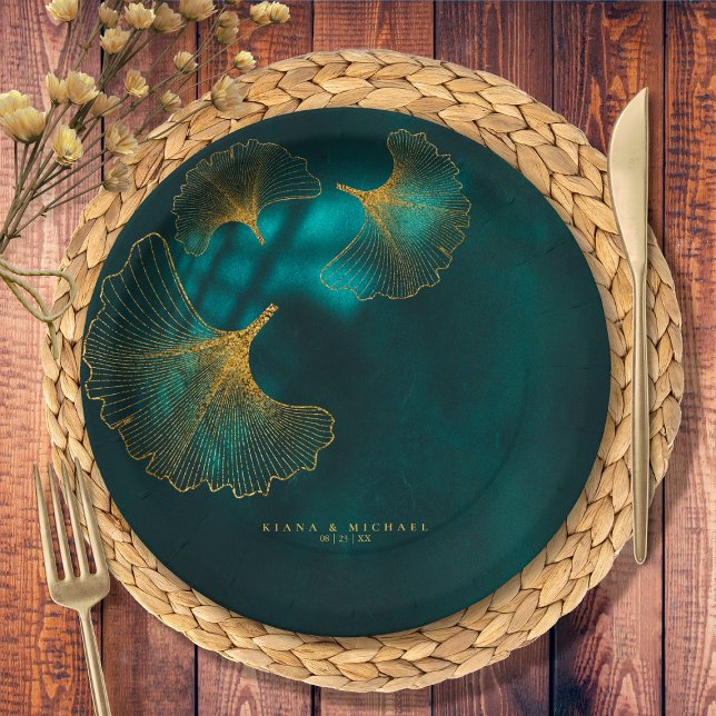 Moonlight Romance Wedding2 Emerald Green ID881 Paper Plates (Creator Uploaded)