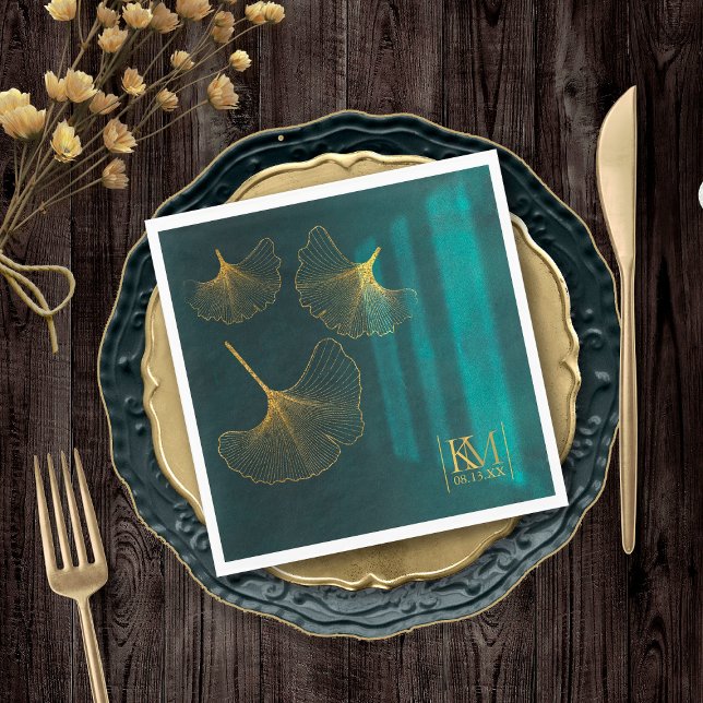 Moonlight Romance Wedding Emerald Green ID881 Napkins (Creator Uploaded)