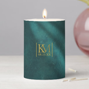 Moonlight Romance Wedding Emerald Green ID881 Pillar Candle