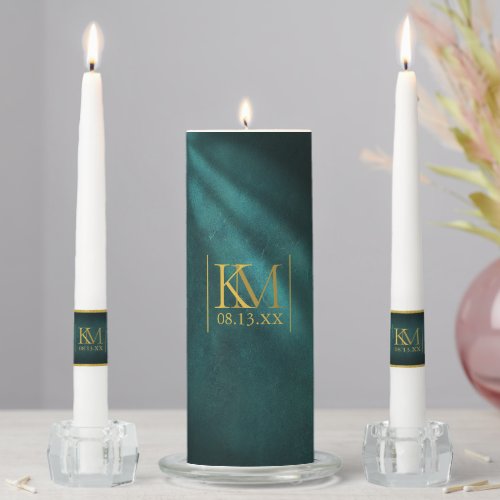 Moonlight Romance Wedding Emerald Green ID881 Unity Candle Set