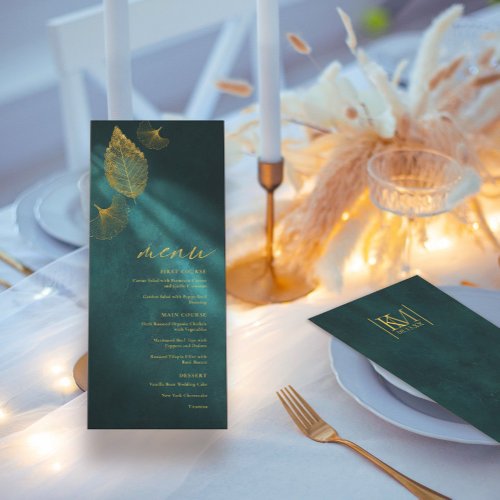 Moonlight Romance Wedding Menu Emerald Gr ID881