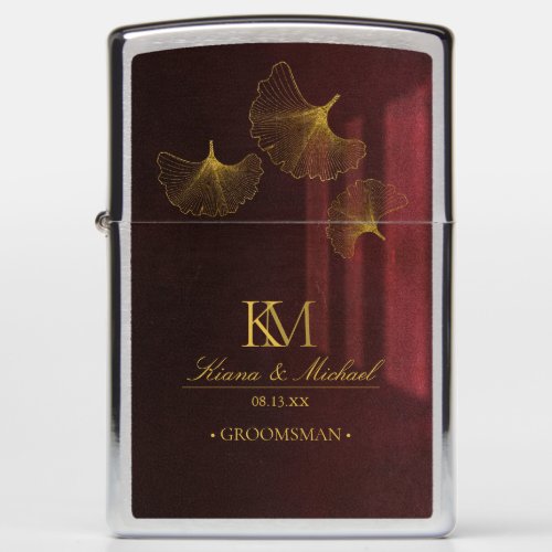 Moonlight Romance Wedding Party Burgundy ID881 Zippo Lighter