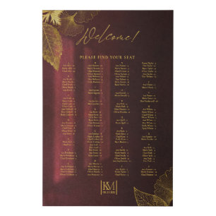 Moonlight Romance Wedding Seating Burgundy ID881 Faux Canvas Print