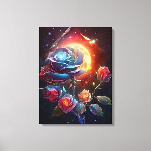 Moonlight Roses 457 cm x 61 cm Canvas Print