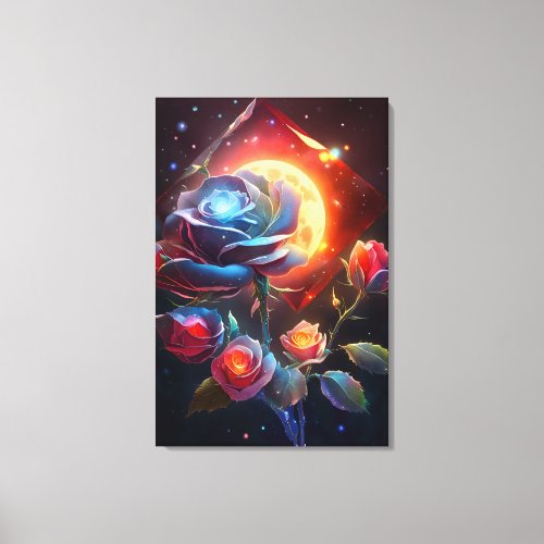Moonlight Roses 61 cm x 914 cm Canvas Print