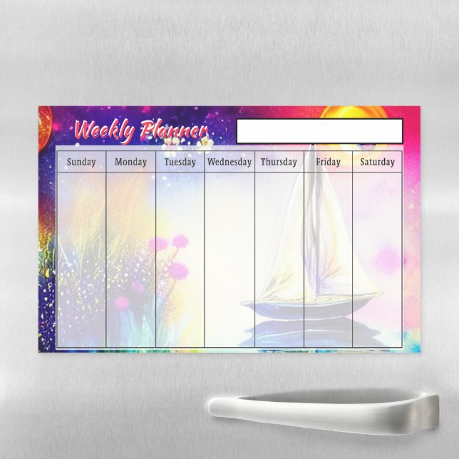 Moonlight sailing weekly planner magnetic dry erase sheet (In Situ)