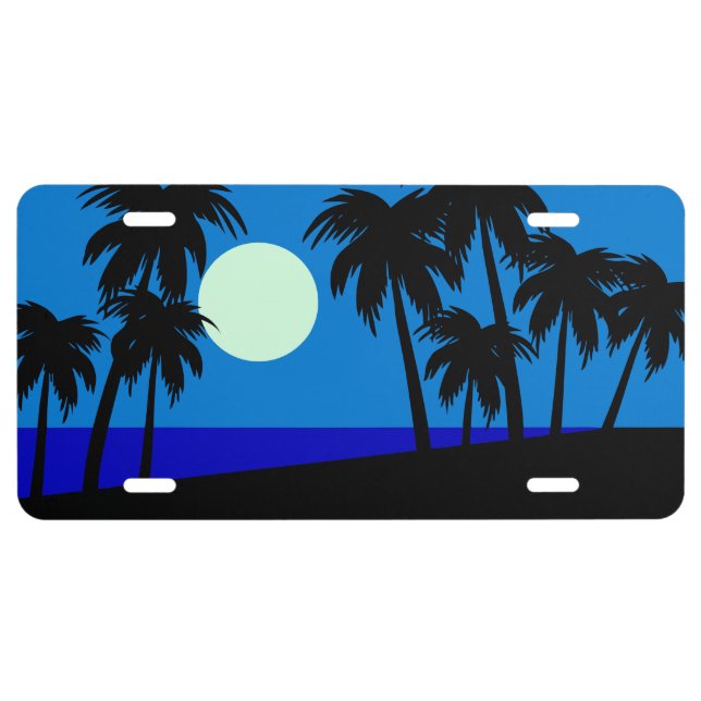Moonlight Scenic Seascape License Plate (Front)