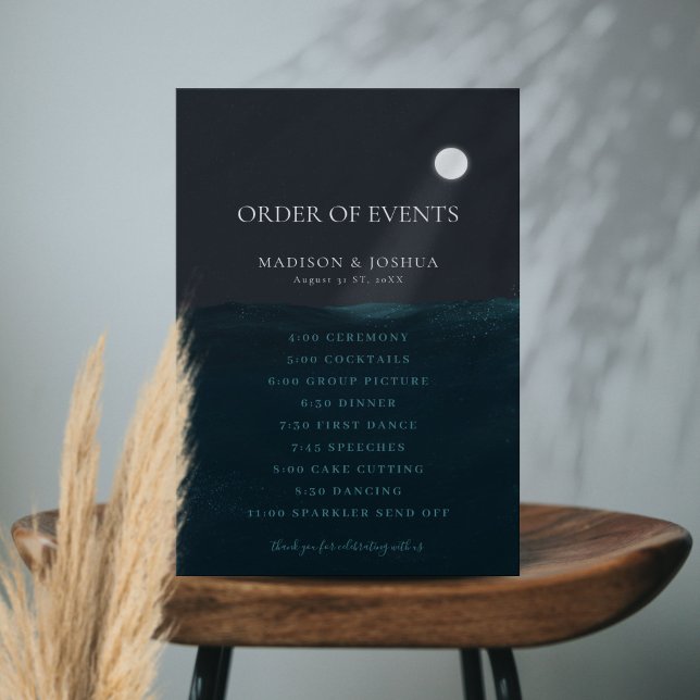 Moonlight Sea Wedding Timeline Sign Order of Event (Creator Uploaded)