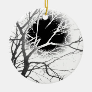 Moonlight Silhouette Ceramic Ornament