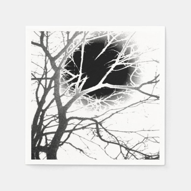 Moonlight Silhouette Paper Napkins (Front)