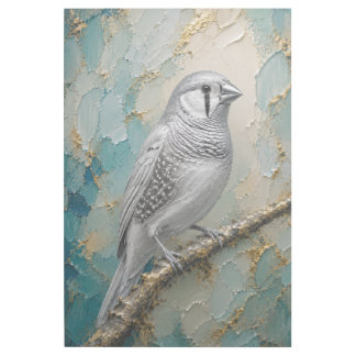 Moonlight Silver Finch – Luxe Metallic Impasto Gallery Wrap
