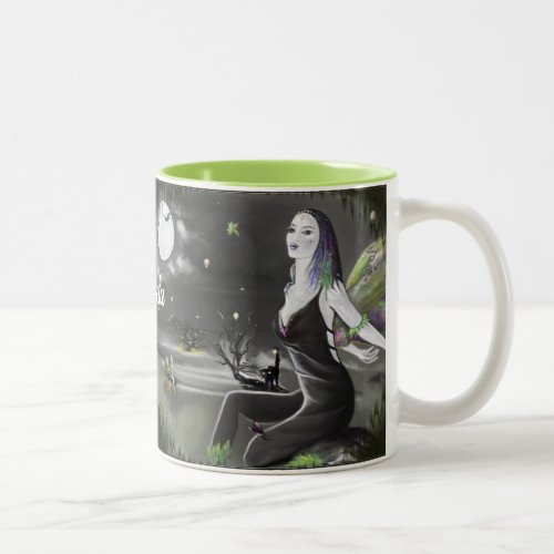 Moonlight Singer and Dragonfly 2 Two_Tone Coffee M Two_Tone Coffee Mug