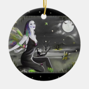 Moonlight Singer Fairy Ceramic Ornament