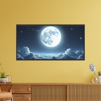 Moonlight Sky Wall Art – Serene Lunar Night