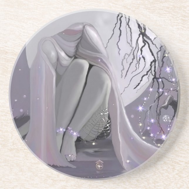 Moonlight Sleeper! Sandstone Coaster (Front)