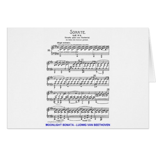 Moonlight-Sonata-Ludwig-Beethoven Cards (Front Horizontal)