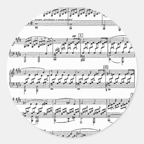 Moonlight_Sonata_Ludwig_Beethoven Classic Round Sticker