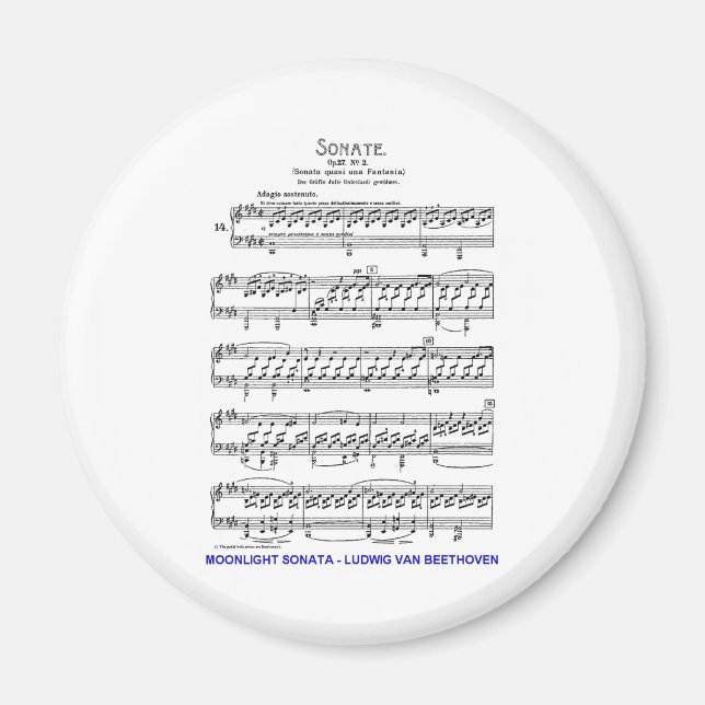 Moonlight-Sonata-Ludwig-Beethoven Magnet (Front)