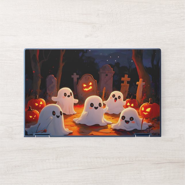 Moonlight Spooky Ghost Tales HP Laptop Skin (Front)