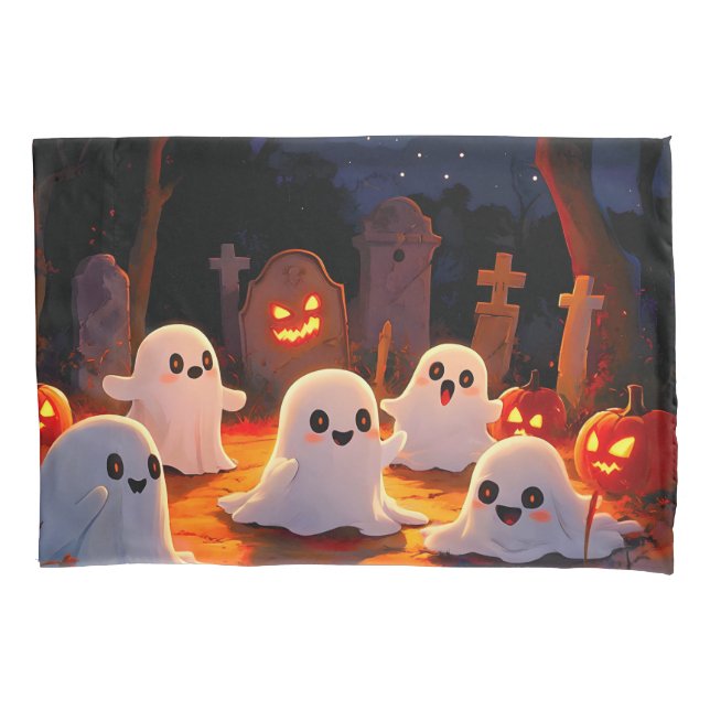 Moonlight Spooky Ghost Tales Pillow Case (Front)