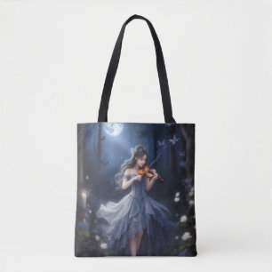 Moonlight Symphony - Dreamy Violin Playing Girl Tote Bag