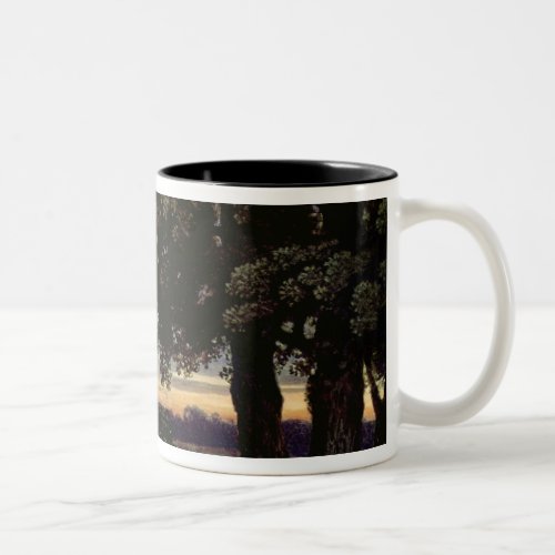 Moonlight Thoughts in a Churchyard Two_Tone Coffee Mug