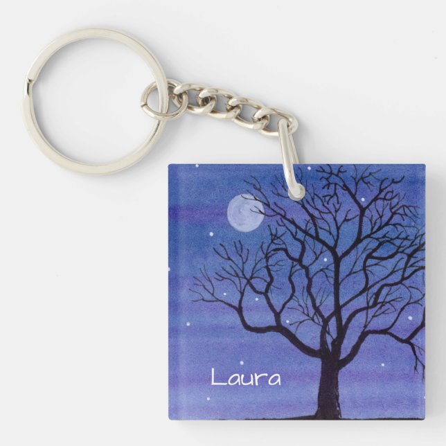 Moonlight Tree Keychain (Front)
