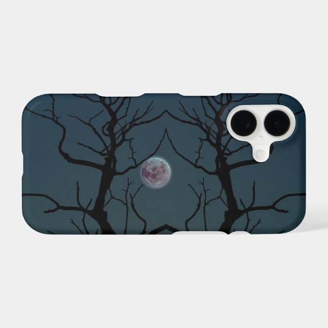 Moonlight Tree Silhouette iPhone Case (Back Horizontal)