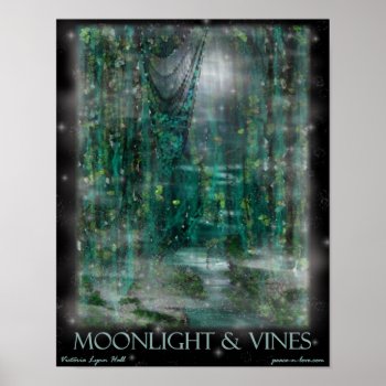 Moonlight & Vines Poster by Victoreeah at Zazzle
