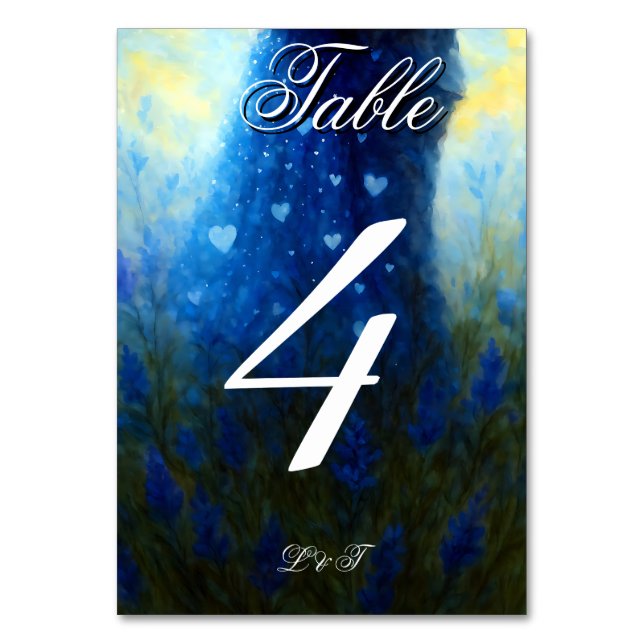 Moonlight Wedding Celestial Love Night Sky Theme Table Number (Front)