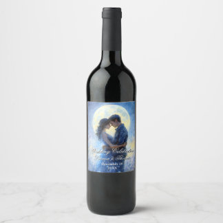 Moonlight Wedding Celestial Love Night Sky Theme Wine Label
