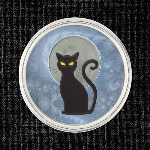 Moonlight Whiskers Cat Familiar Lapel Pin