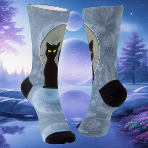 Moonlight Whiskers: Cat Familiar Socks