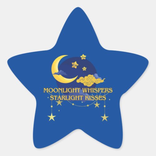 Moonlight Whispers Starlight Kisses  Star Sticker