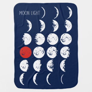 MOONLIGHT white & red + your ideas Receiving Blanket