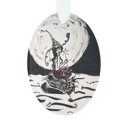 Moonlight Witchy Mermaid Dark Love Fantasy Ornament