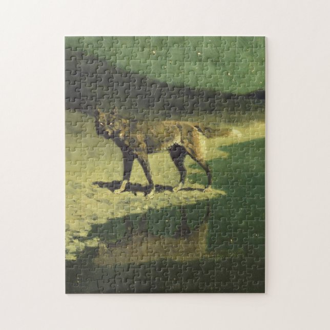 Moonlight Wolf By Frederic Remington 1909 Jigsaw Puzzle (Vertical)
