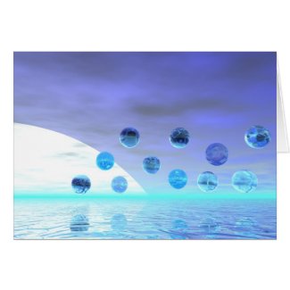 Moonlight Wonder, Abstract Journey to the Unknown Greeting Cards