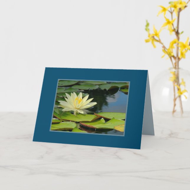 MOONLIGHT-YELLOW LOTUS BLOSSOM/BUDDHA QUOTE CARD (Yellow Flower)