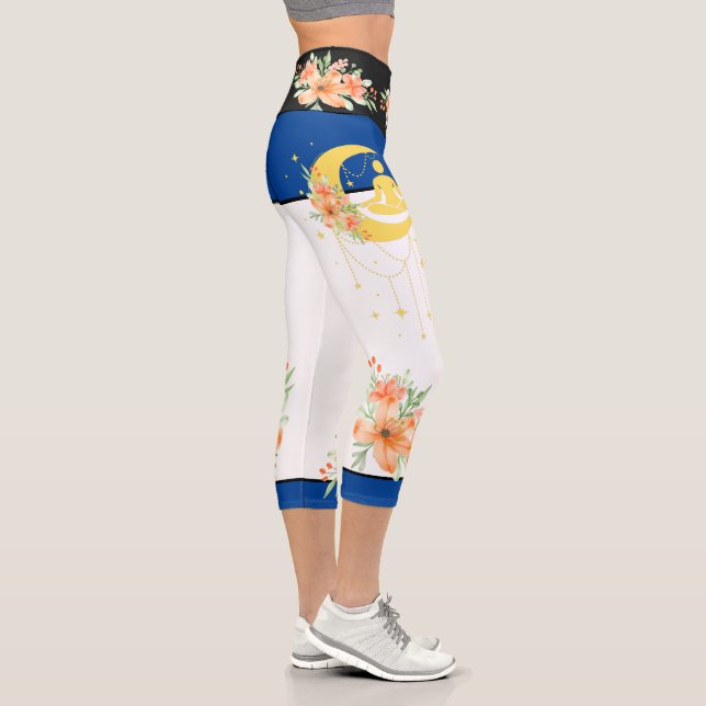 Moonlight Yoga & Floral Capri Leggings No 2 (Right)