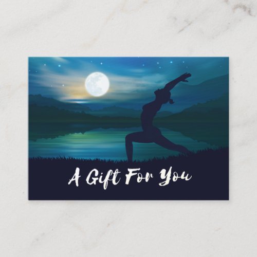 Moonlight Yoga Meditation Crescent moon Salutation Discount Card