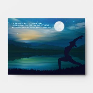 Moonlight Yoga Meditation Crescent moon Salutation Envelope