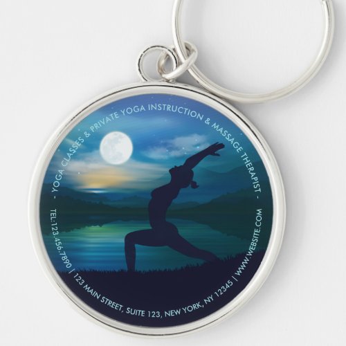 Moonlight Yoga Meditation Crescent moon Salutation Keychain