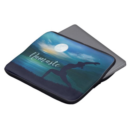 Moonlight Yoga Meditation Crescent moon Salutation Laptop Sleeve