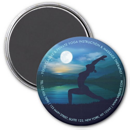 Moonlight Yoga Meditation Crescent moon Salutation Magnet