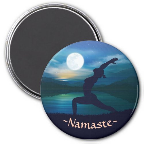 Moonlight Yoga Meditation Crescent moon Salutation Magnet